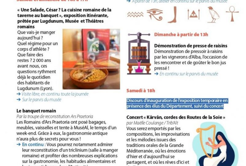 Journées Européennes du Patrimoine à MuséAl / Démonstration de presse de raisins à Alba-la-Romaine - 1