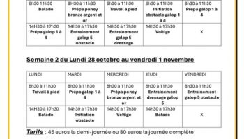 planning vacances