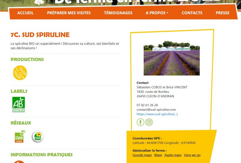 De Ferme en Ferme 2025: Sud Spiruline à Cléon-d'Andran - 0